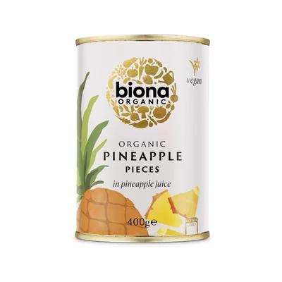 Ananas bucati in suc de ananas bio 400g Biona