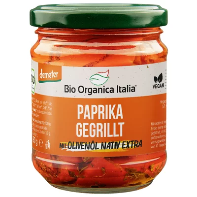 Ardei copt la gratar, in ulei de masline extravirgin, bio, 190g, Bio Organica Italia