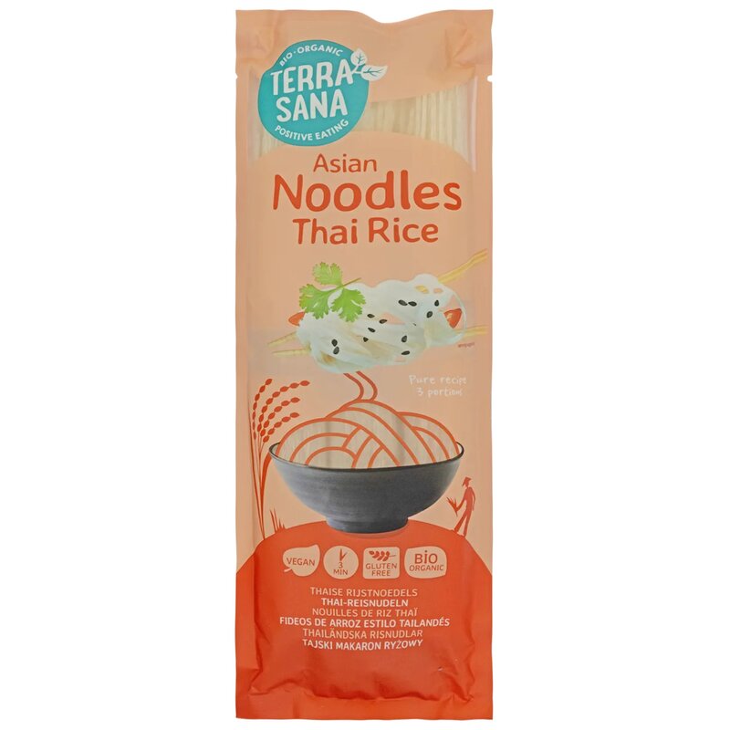 Asia noodles din orez, fara gluten, bio, 250g, Terra Sana