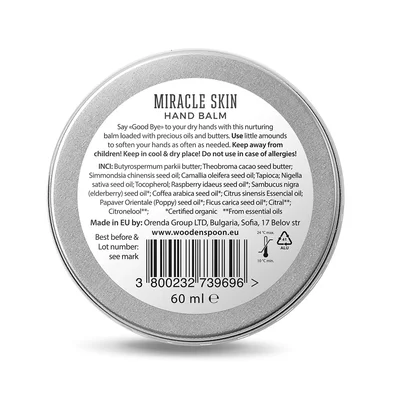 Balsam pentru maini Miracle Skin, bio, 60ml, Wooden Spoon