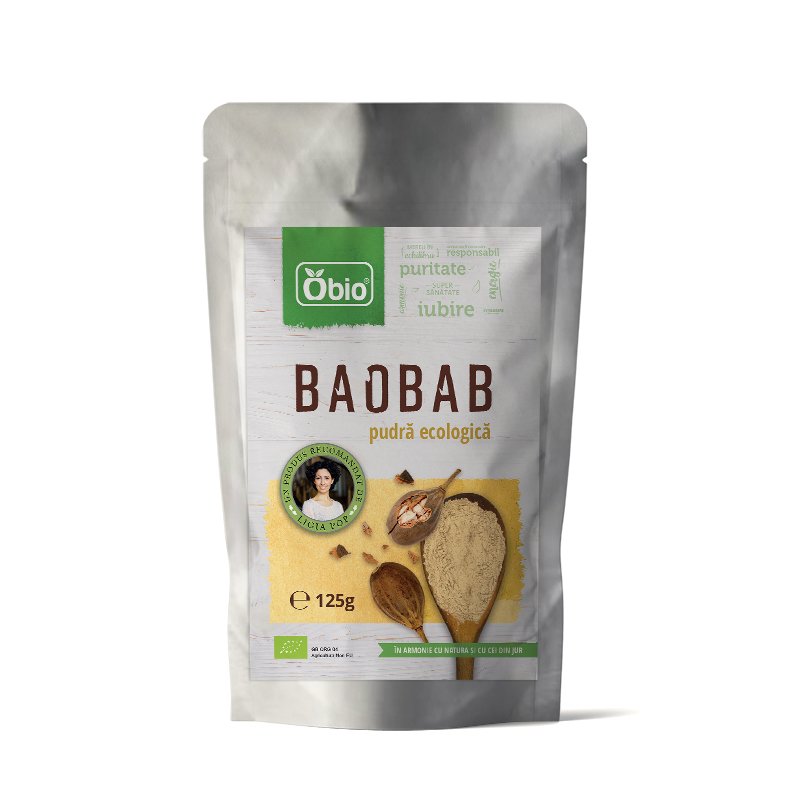 Baobab Pulbere Bio, 125g - Obio