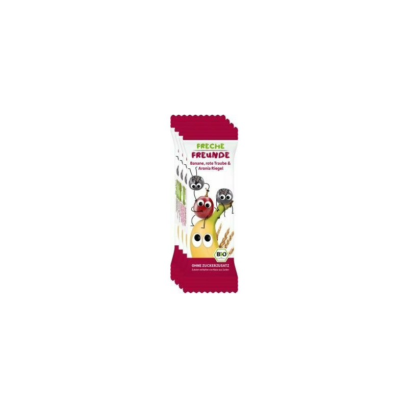 Baton de cereale cu banane, struguri si aronia bio 4 x 23g Erdbar