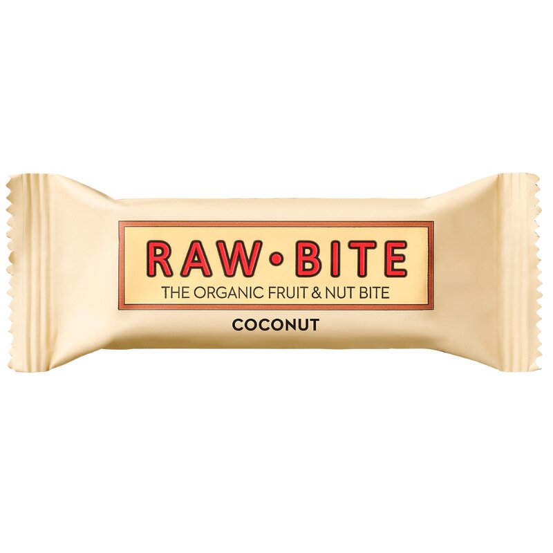 BATON FARA GLUTEN, FARA ZAHAR, COCONUT - NUCA DE COCOS, BIO, 50G, RAW BITE