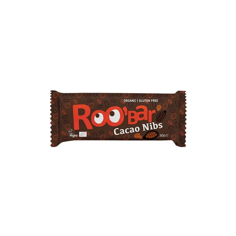 Baton raw bio cu miez de cacao si migdale 30g