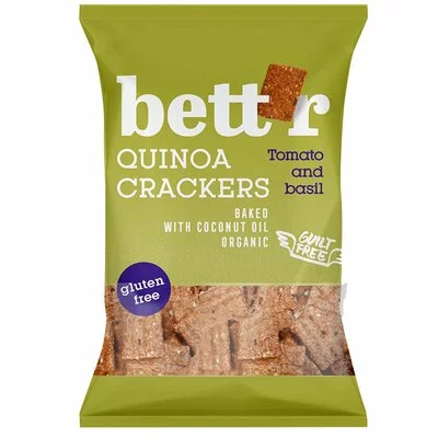 Crackers cu quinoa, rosii si busuioc fara gluten eco 100g Bettr PRET REDUS