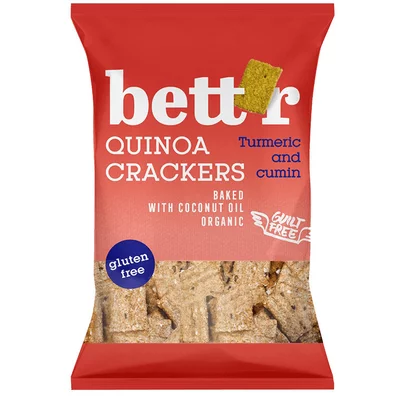Crackers cu quinoa si turmeric fara gluten eco 100g Bettr PRET REDUS