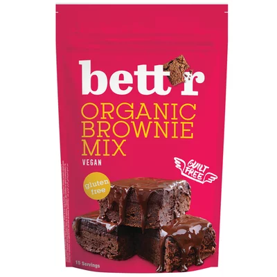 Mix pentru prajitura brownie fara gluten bio 400g Bettr PRET REDUS