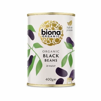 Fasole neagra boabe conserva bio 400g Biona - PRET REDUS