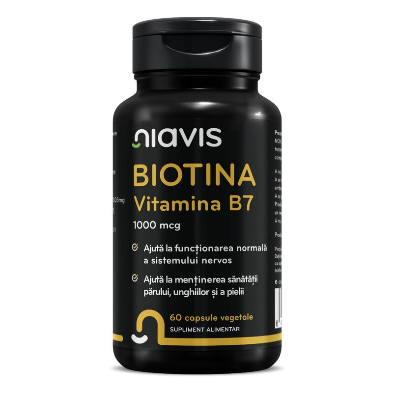 Biotina - Vitamina B7 1000mcg 60cps, Niavis