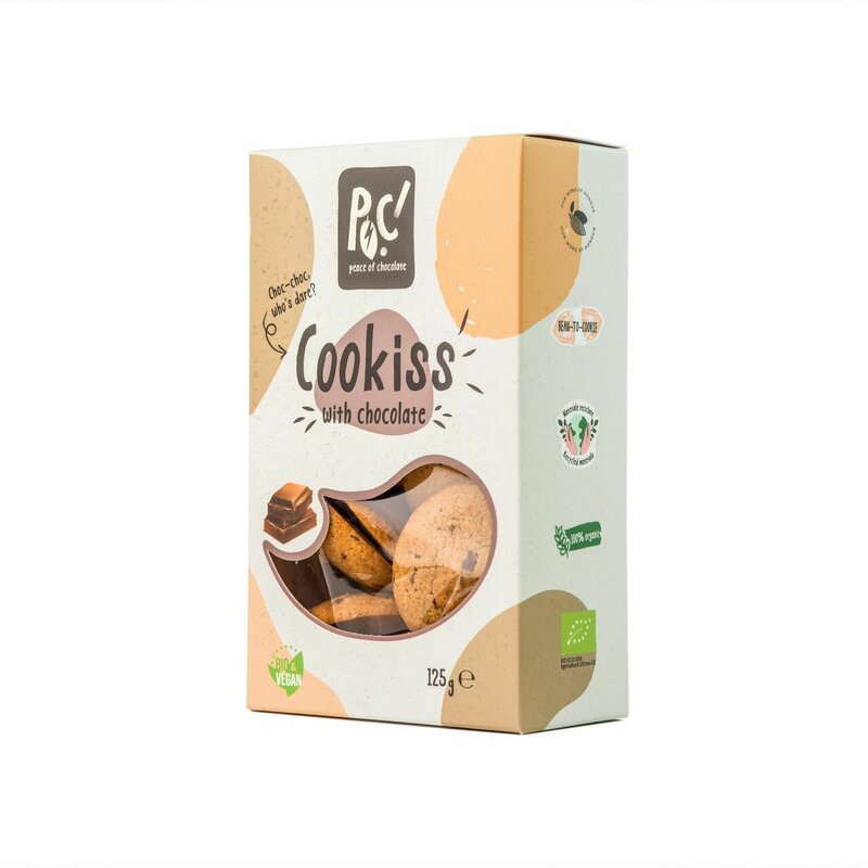 Biscuiti din faina de grau spelta, cu ciocolata, eco, 125g, POC!