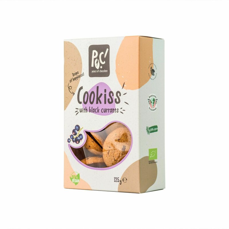 Biscuiti din faina de grau spelta, cu coacaze negre, eco, 125g, POC!