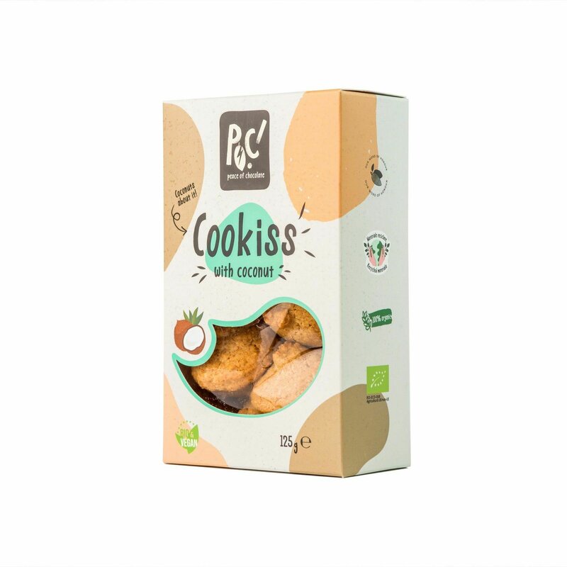 Biscuiti din faina de grau spelta, cu cocos, eco, 125g, POC!