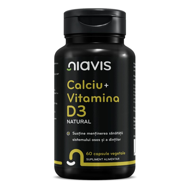Calciu + Vitamina D3 Natural 60 cps, Niavis