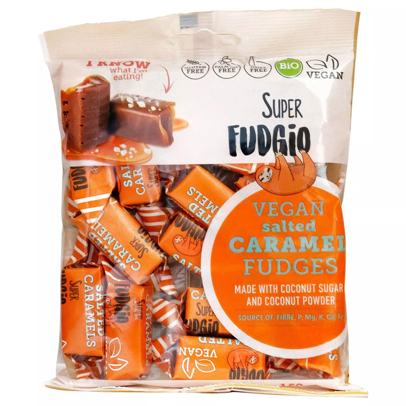 Caramele aroma caramel sarat, bio, 150g, Super Fudgio