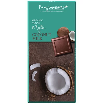 Ciocolata cu lapte de cocos bio, 70g, Benjamissimo