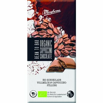 Ciocolata cu lapte si crema de cappuccino, bio, 100g, Meybona PRET REDUS