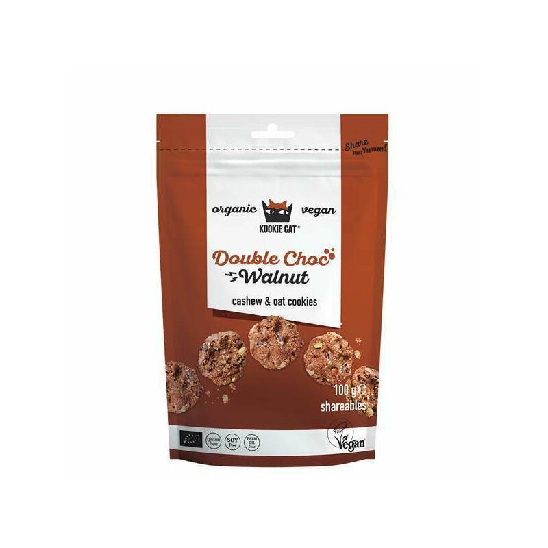 Cookie cu ciocolata si nuci fara gluten, 100g, bio Kookie Cat