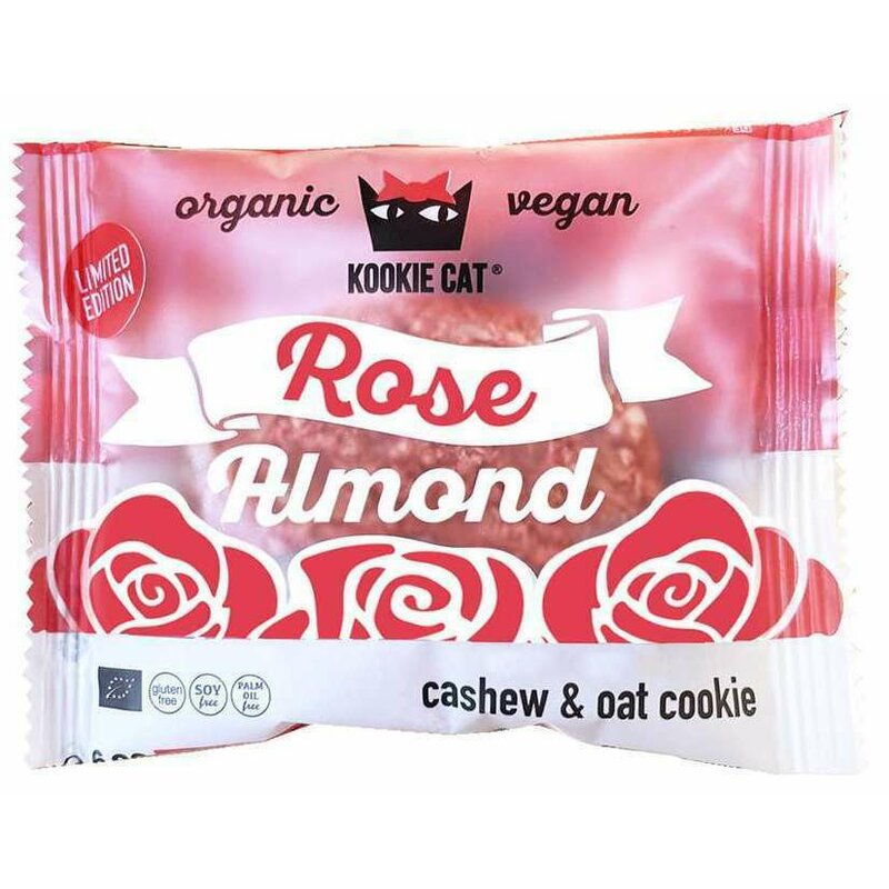 Cookie cu migdale si trandafir fara gluten, 50g, eco, kookie cat
