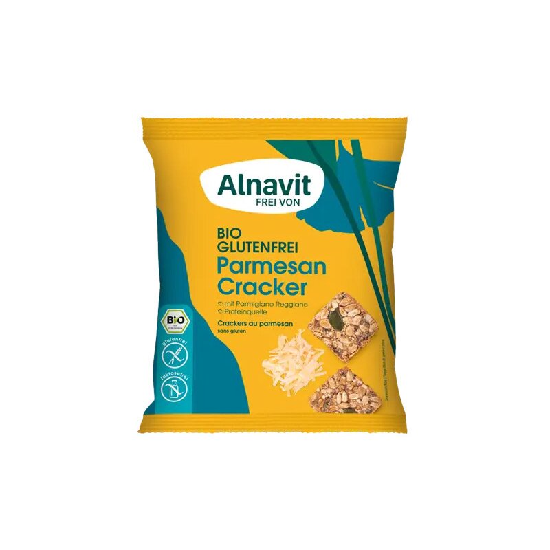 Crackers cu parmezan fara gluten, bio, 75g Alnavit