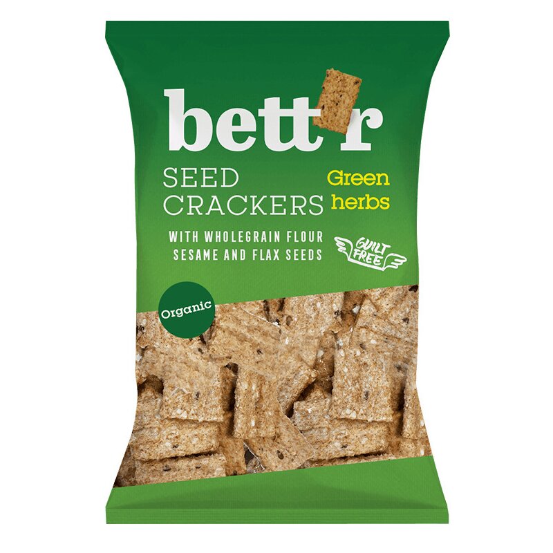 Crackers integrali cu ierburi bio 150g Bettr