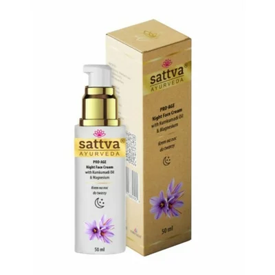 Crema de fata antirid de noapte cu kumkumadi si magneziu 50ml, Sattva Ayurveda