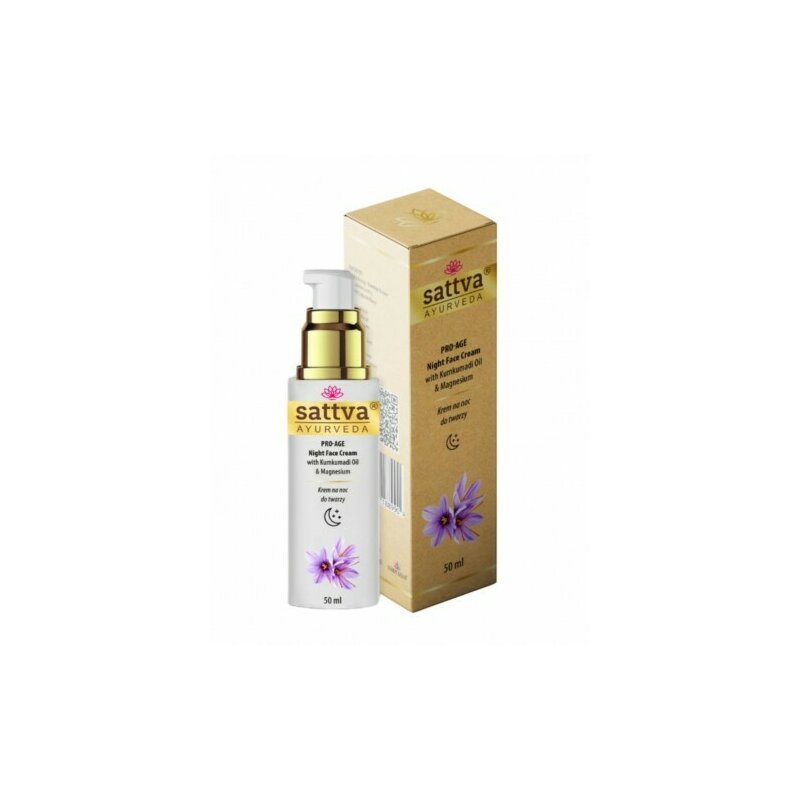 Crema de fata antirid de noapte cu kumkumadi si magneziu 50ml, Sattva Ayurveda