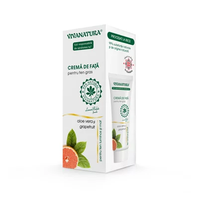 Crema de fata pentru ten gras cu Aloe Vera cu grapefruit, 75 ml, Leonard Radutz Formula, VivaNatura