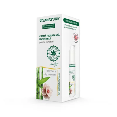 Crema hidratanta matifianta pentru ten mixt cu bambus si migdale dulci, 45 ml, Leonard Radutz Formula, VivaNatura
