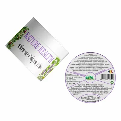 Crema Ultramax Colagen Plus, Nature Health, 200 ml, Bios Mineral Plant
