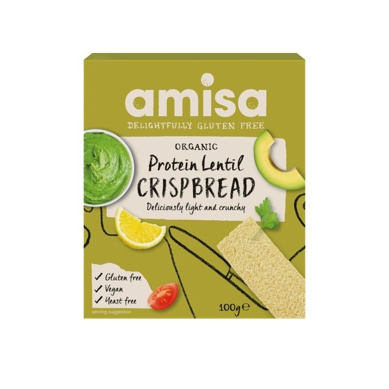 Crispbread (painici) proteice cu linte fara gluten eco, 100g, Amisa