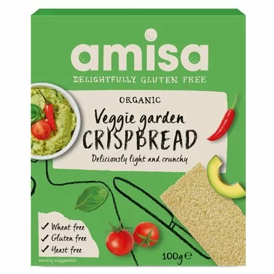 Crispbread (painici) veggie garden fara gluten bio 100g AMISA