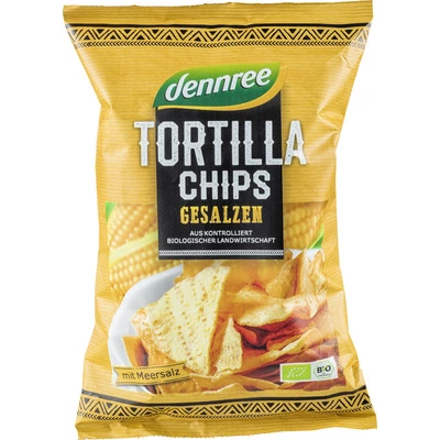 Tortilla chips cu sare bio 125g Dennree PRET REDUS