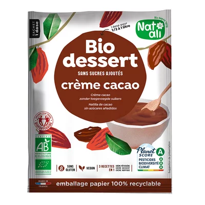 Desert crema cu cacao, bio, 45g, Nat-ali PRET REDUS