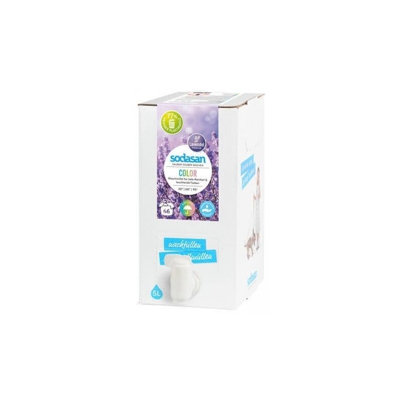 Detergent bio lichid rufe albe si color lavanda 5 l sodasan