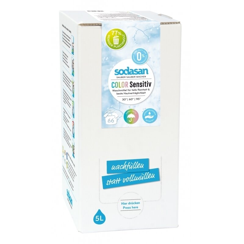 Detergent bio lichid rufe albe si color sensitiv hipoalergen 5 l sodasan