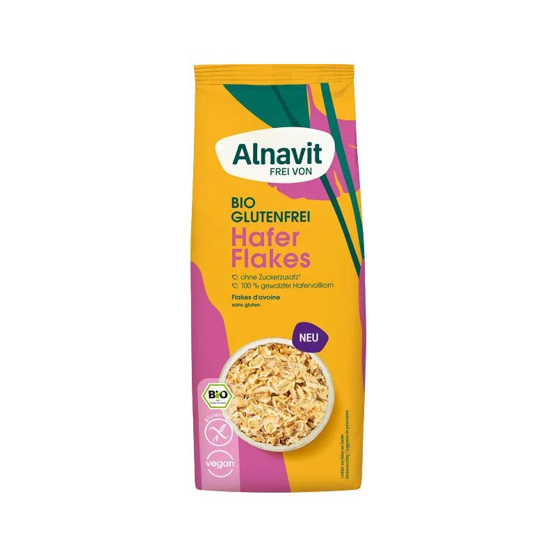 Fulgi de ovaz crocanti, fara gluten, bio, 200g alnavit