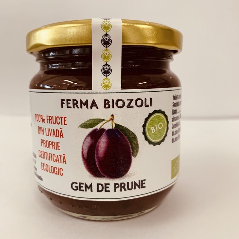 Gem de prune fara zahar, bio, 200g - ferma biozoli