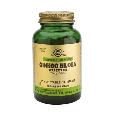 Ginkgo biloba leaf extract, 60 cps, Solgar