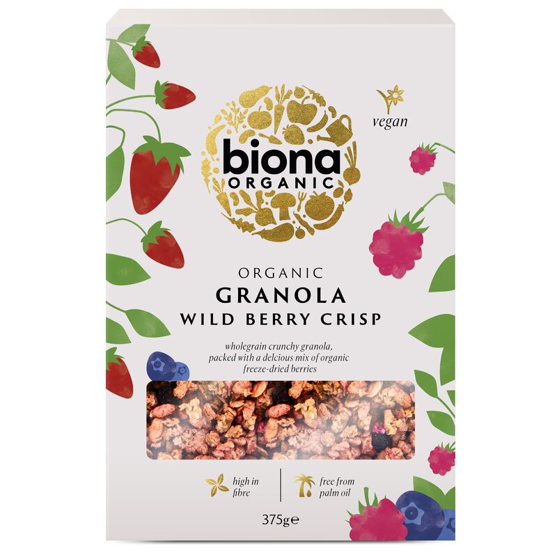 Granola cu fructe de padure, crunchy, bio 375g Biona