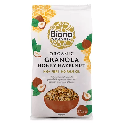 Granola cu miere si alune de padure bio 375g Biona