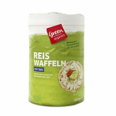 Rondele din orez integral expandat cu sare bio 100g Green Organics PRET REDUS