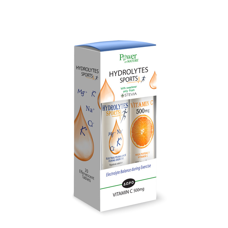 Hydrolytes Sports cu Stevie + Vitamina C 500mg, Power of Nature