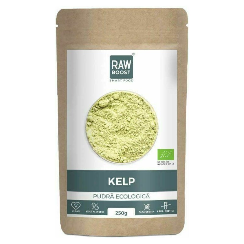 Kelp pudra ecologica cruda, 250g, Rawboost