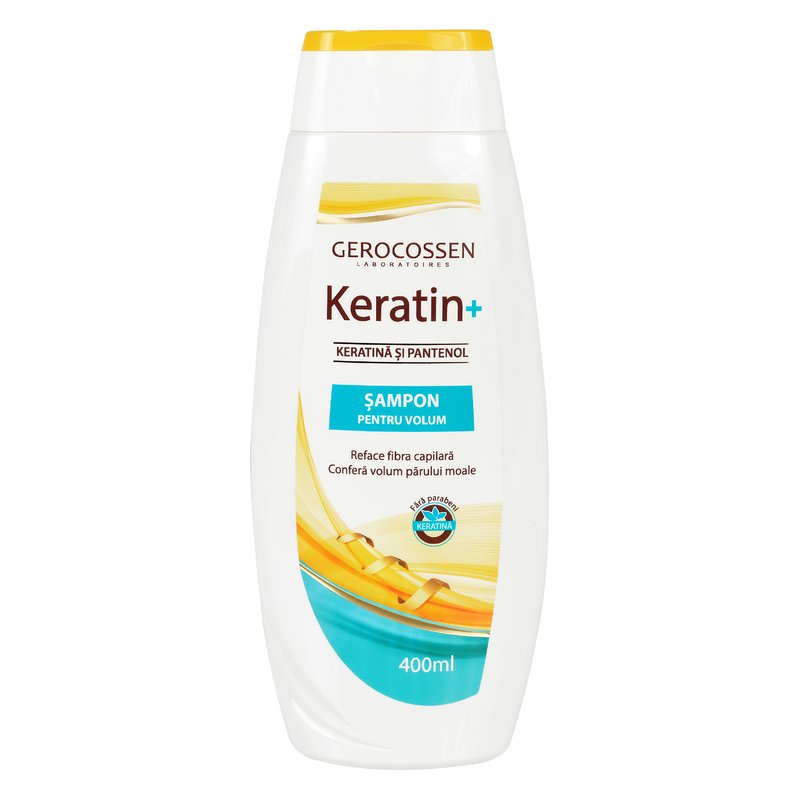 Keratin+ sampon pentru volum: cu keratina si pantenol - 400 ml, gerocossen