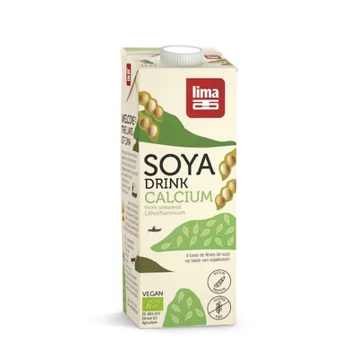 Lapte de soia bio cu calciu, 1L Lima