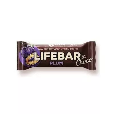 Lifebar baton cu prune in ciocolata raw bio 40g PRET REDUS