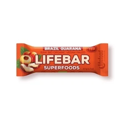 Lifebar Plus baton cu nuci braziliene si guarana raw bio 47g PROMO