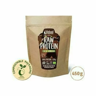 Pudra proteica Cacao Spirulina Superfood raw bio 450g Lifefood PRET REDUS