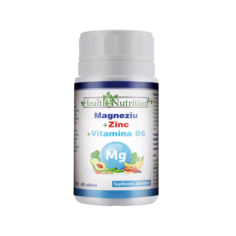 Magneziu + Zinc + B6, 60 tablete, Health Nutrition