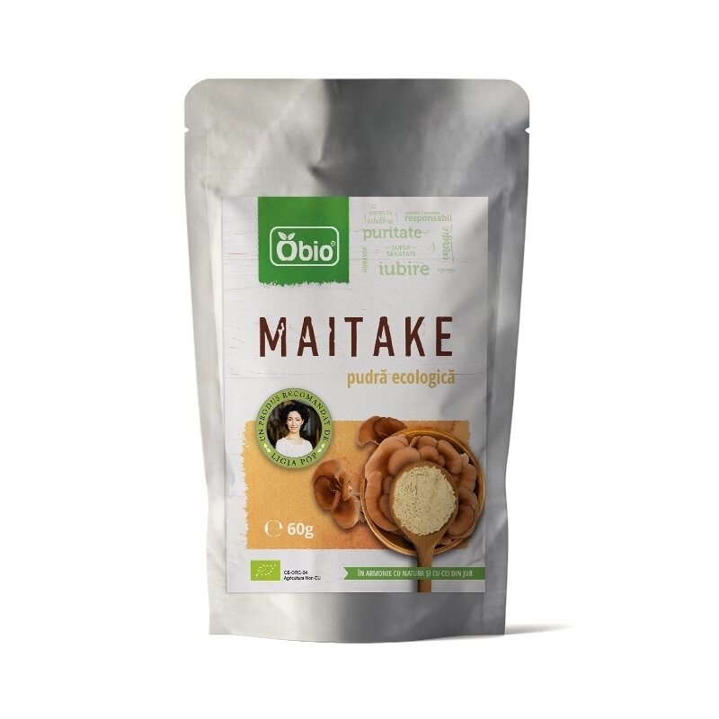Maitake pulbere raw bio, 60g - obio